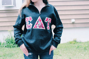 Custom Greek Letter Quarter Zip