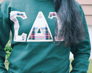 Custom 6" Greek Letter Crewneck