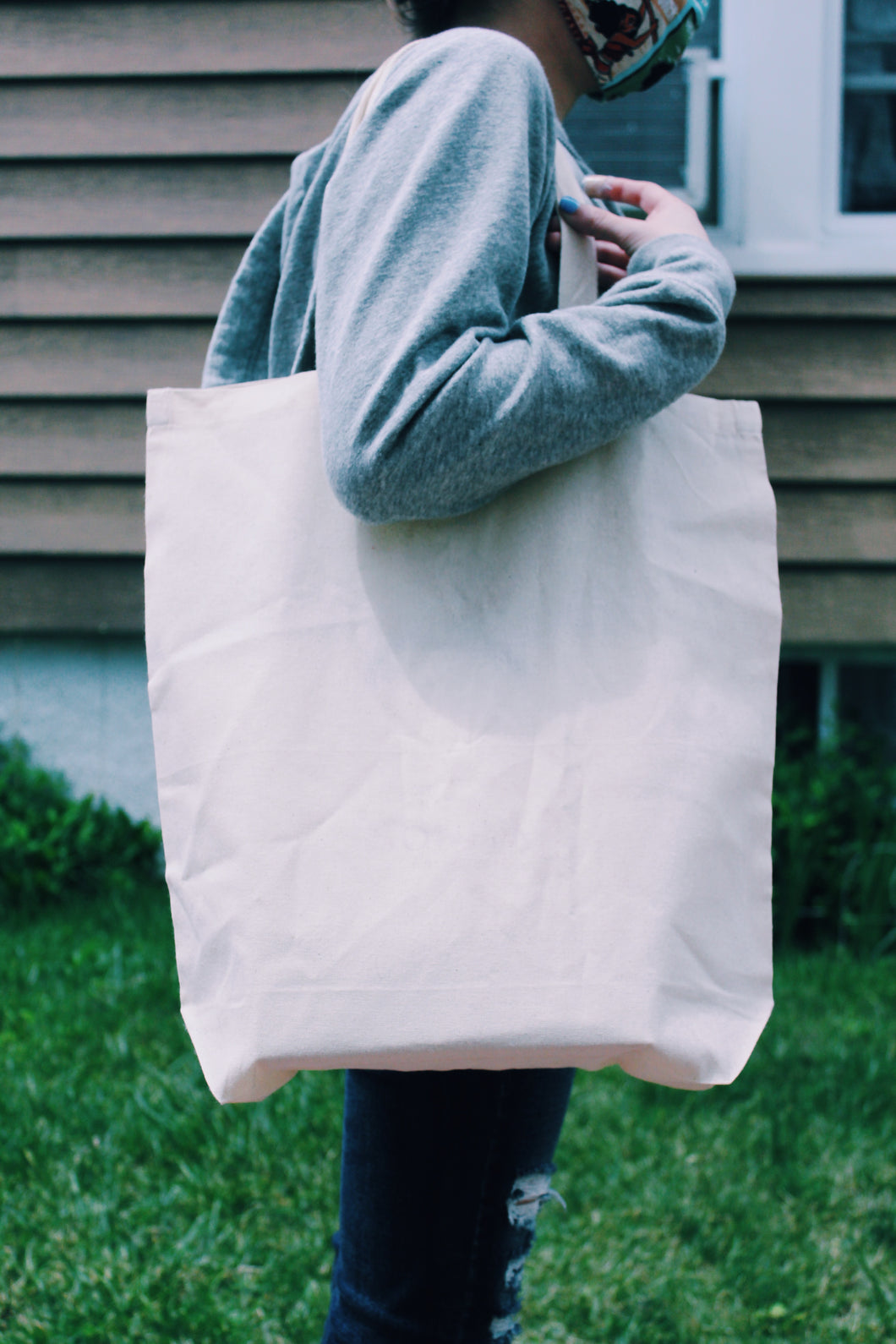 Custom Cream/White Tote