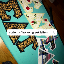 Load image into Gallery viewer, Custom 4” Iron-on Greek Letters
