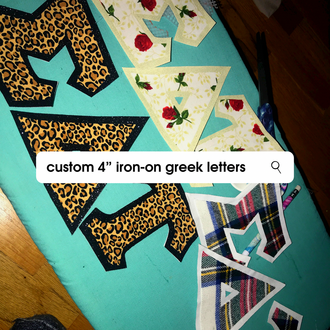 Custom 4” Iron-on Greek Letters